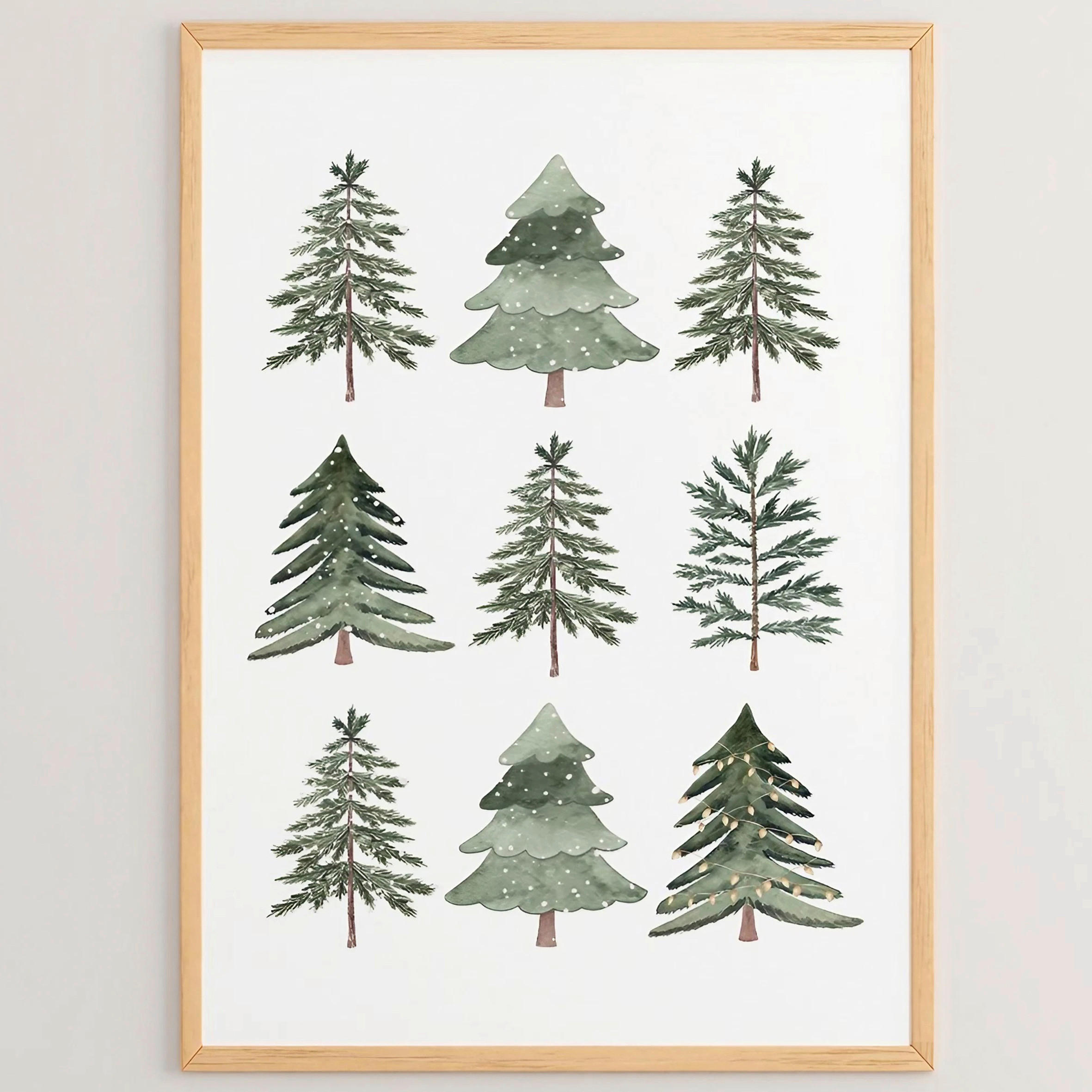 LEINWANDBILD Bäume 33/48/2 cm  - Waldgrün/Weiß, Basics, Holzwerkstoff (33/48/2cm) - X-Mas