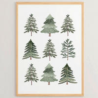 LEINWANDBILD Bäume 33/48/2 cm  - Waldgrün/Weiß, Basics, Holzwerkstoff (33/48/2cm) - X-Mas