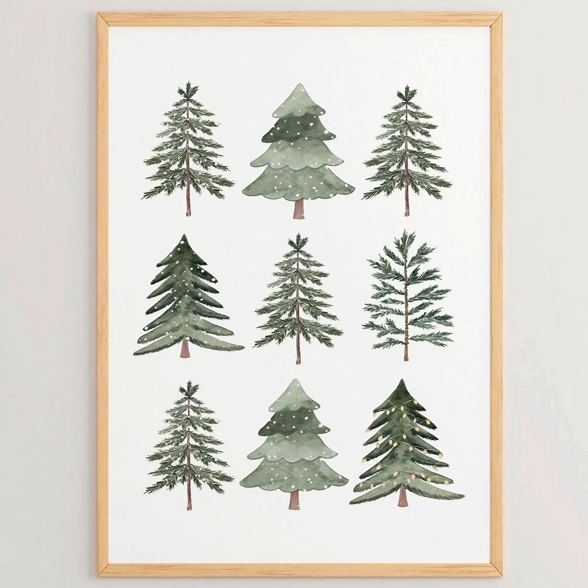 LEINWANDBILD Bäume 33/48/2 cm  - Waldgrün/Weiß, Basics, Holzwerkstoff (33/48/2cm) - X-Mas