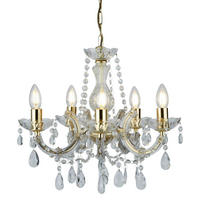 HÄNGLAMPA I KRISTALL Marie Therese 48/120 cm  - guldfärgad, Klassisk, metall/glas (48/120cm)