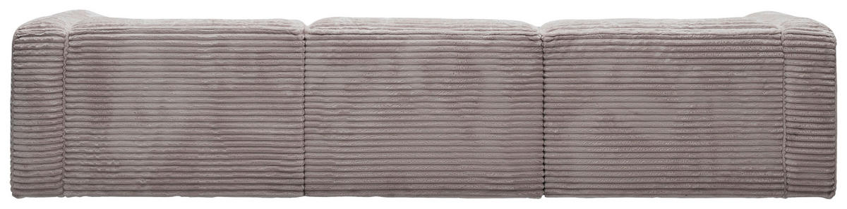 ECKSOFA Ottomane rechts, Eckteil  FEBE Taupe Cord  - Taupe/Schwarz, Design, Kunststoff/Textil (332/163cm) - Stylife