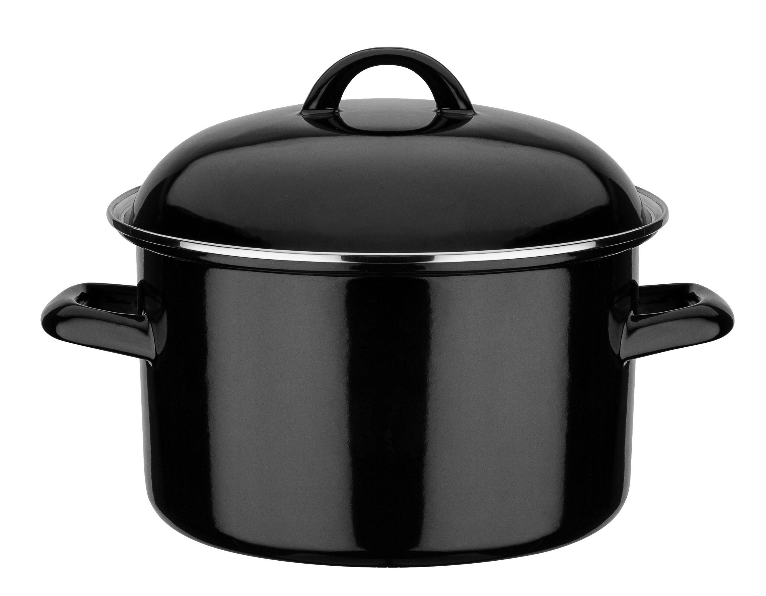 KOCHTOPFSET Black & White 4-teilig  - Schwarz, Basics, Metall - GSW
