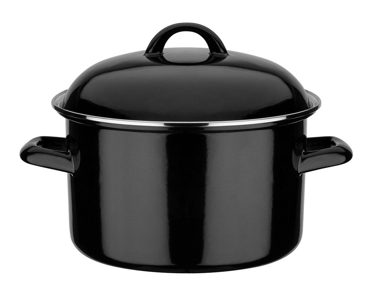 KOCHTOPFSET Black & White 4-teilig  - Schwarz, Basics, Metall - GSW