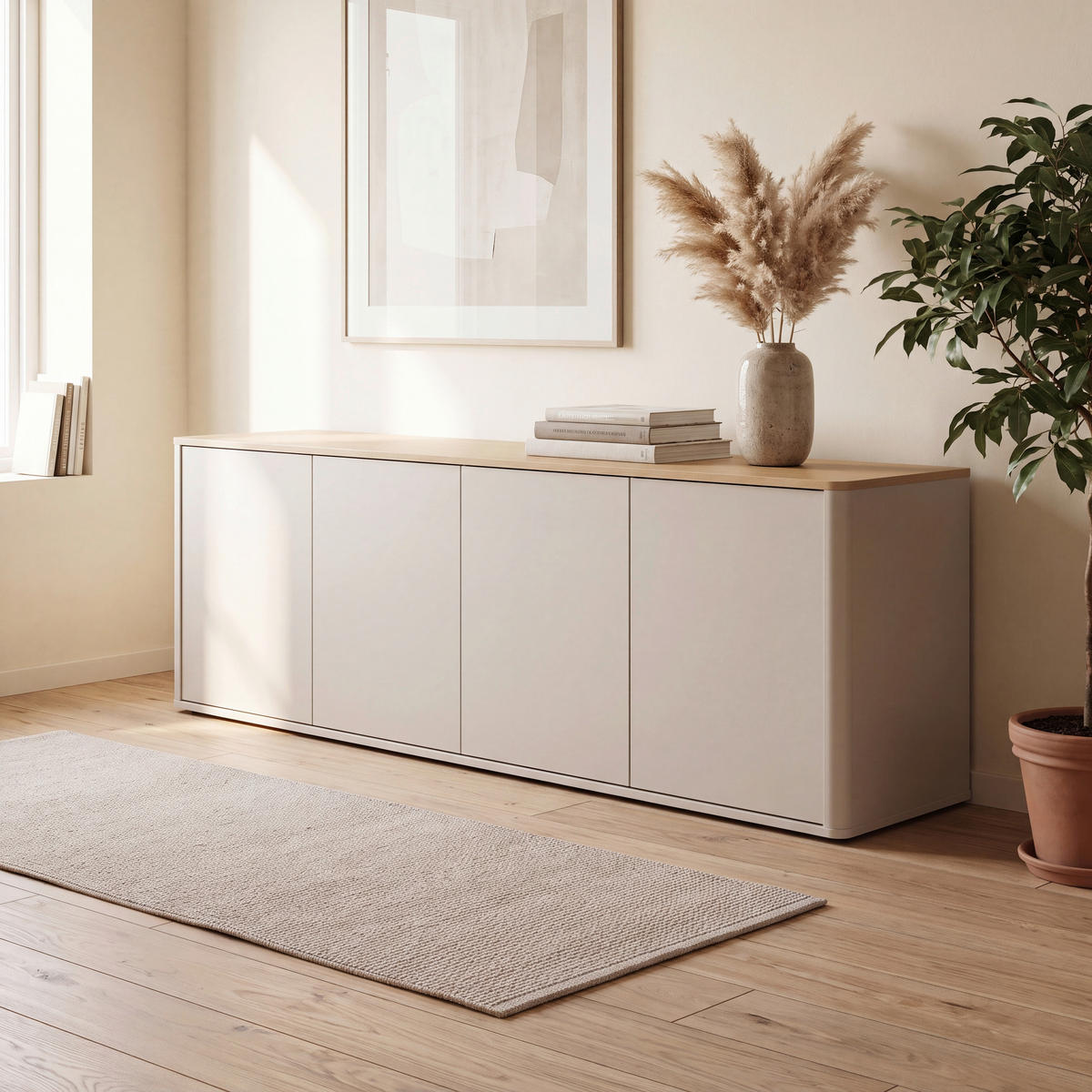 LOWBOARD  168/60/40 cm  stehend  - Kaschmir/Eichefarben, Design, Holzwerkstoff/Kunststoff (168/60/40cm) - Germania