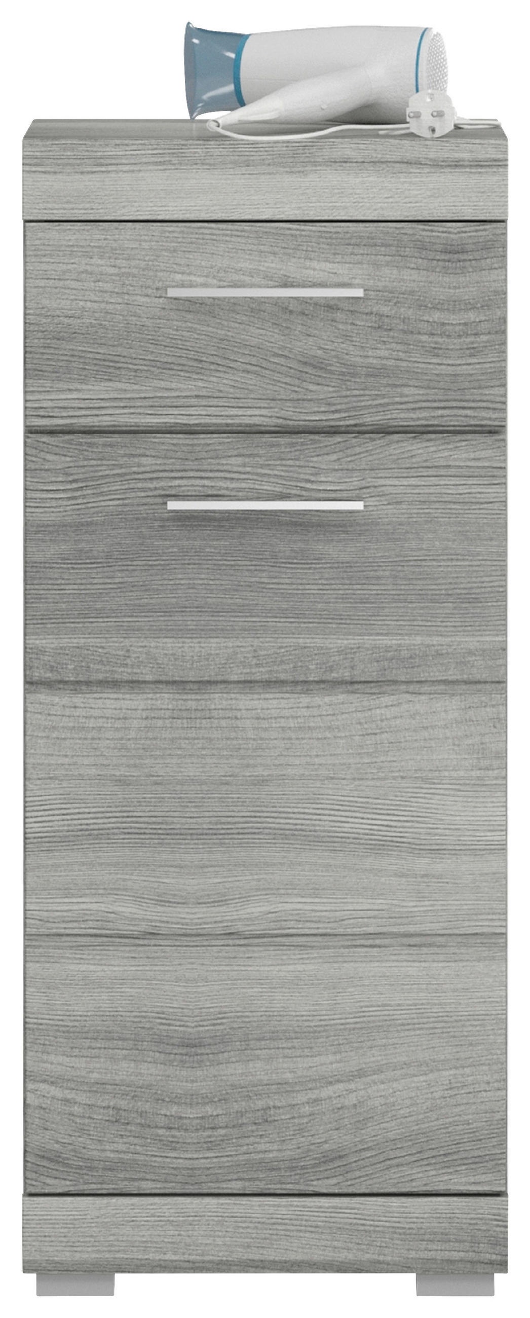 SPODNÁ SKRINKA, farba strieborného duba, farba strieborného duba, 37/88/31 cm - farba strieborného duba/strieborná, Modern, kompozitné drevo (37/88/31cm) - MID.YOU