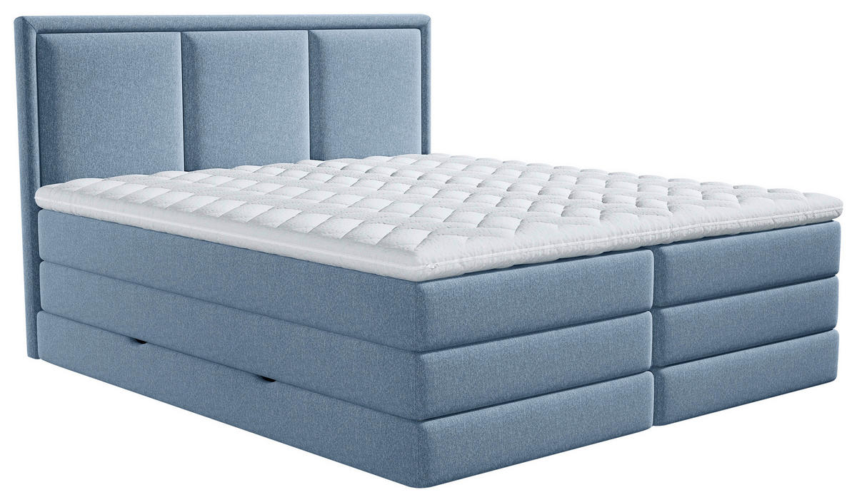 BOXSPRINGBETT 180/200 cm  in Blau  - Blau, Design, Kunststoff/Textil (180/200cm) - MID.YOU