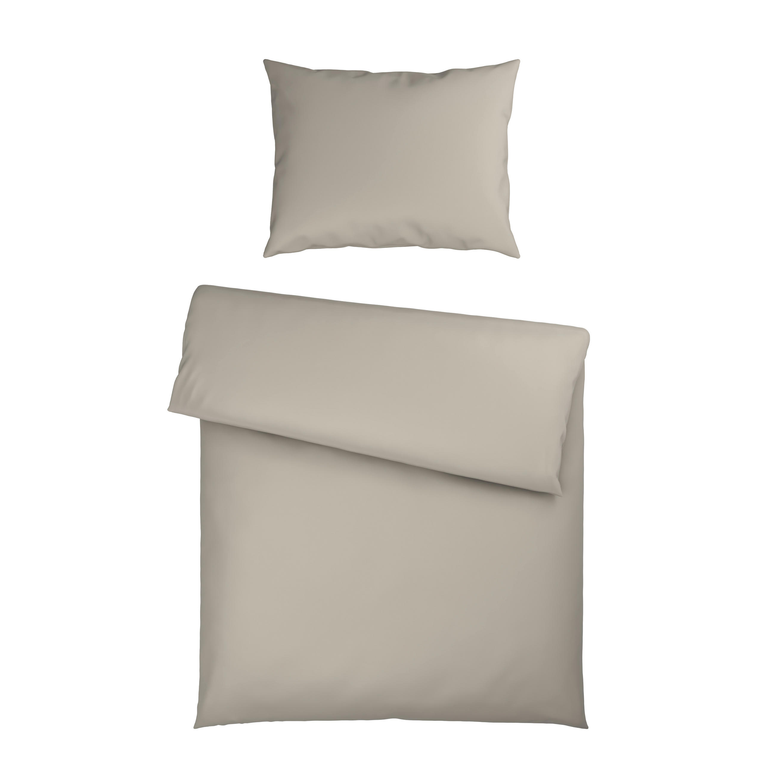 BETTWÄSCHESET TANJA Satin 160/210 cm  65 cm/100 cm  - Beige, Basics, Textil (160/210cm) - Novel