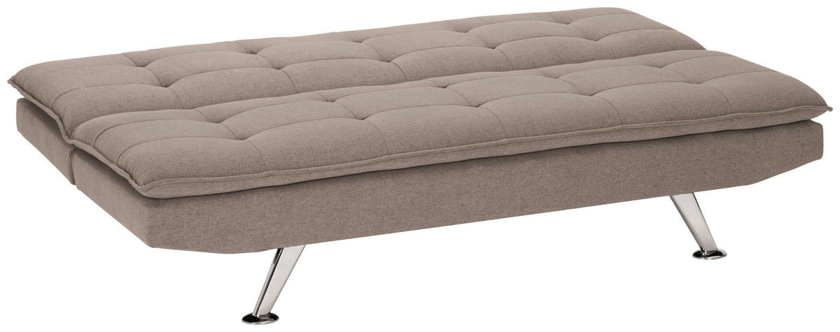 BÄDDSOFFA i linneimitation brun  - brun/silver, Basics, metall/textil (194/87/102cm) - MID.YOU