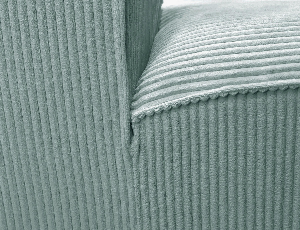 ECKSOFA ANTHONY in Cord Mintgrün  275/163 cm  - Schwarz/Mintgrün, Design, Kunststoff/Textil (275/163cm) - MID.YOU