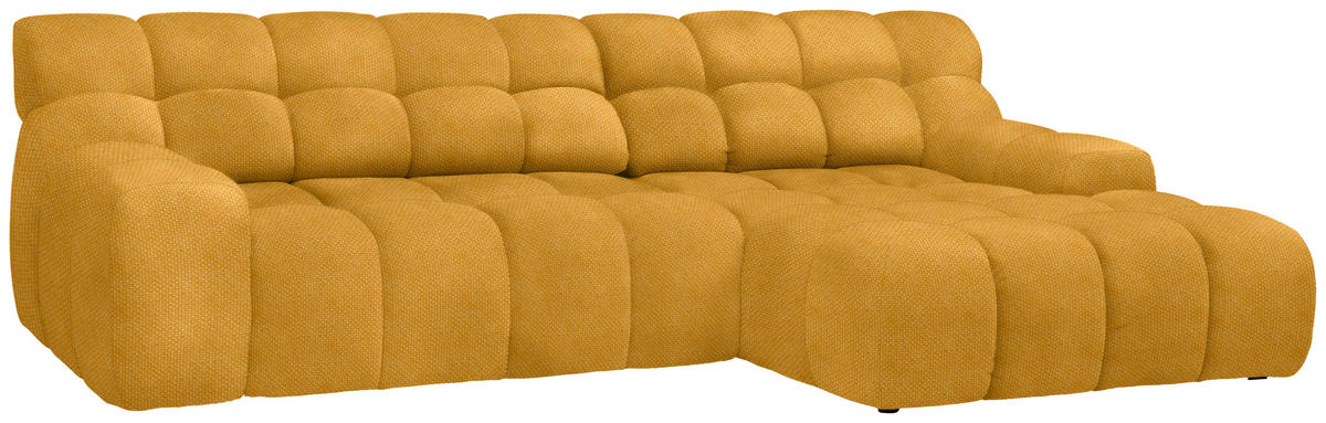 ECKSOFA in Webstoff Gelb  - Gelb/Schwarz, Modern, Kunststoff/Textil (297/180cm) - Welnova