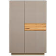 HIGHBOARD Taupe, Eichefarben  101/150/42 cm  - Taupe/Eichefarben, Design, Glas/Holz (101/150/42cm) - Novel