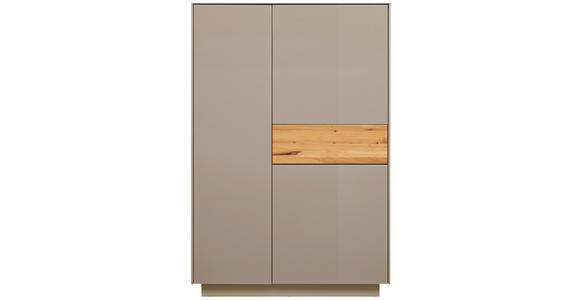 HIGHBOARD Taupe, Eichefarben  101/150/42 cm  - Taupe/Eichefarben, Design, Glas/Holz (101/150/42cm) - Novel