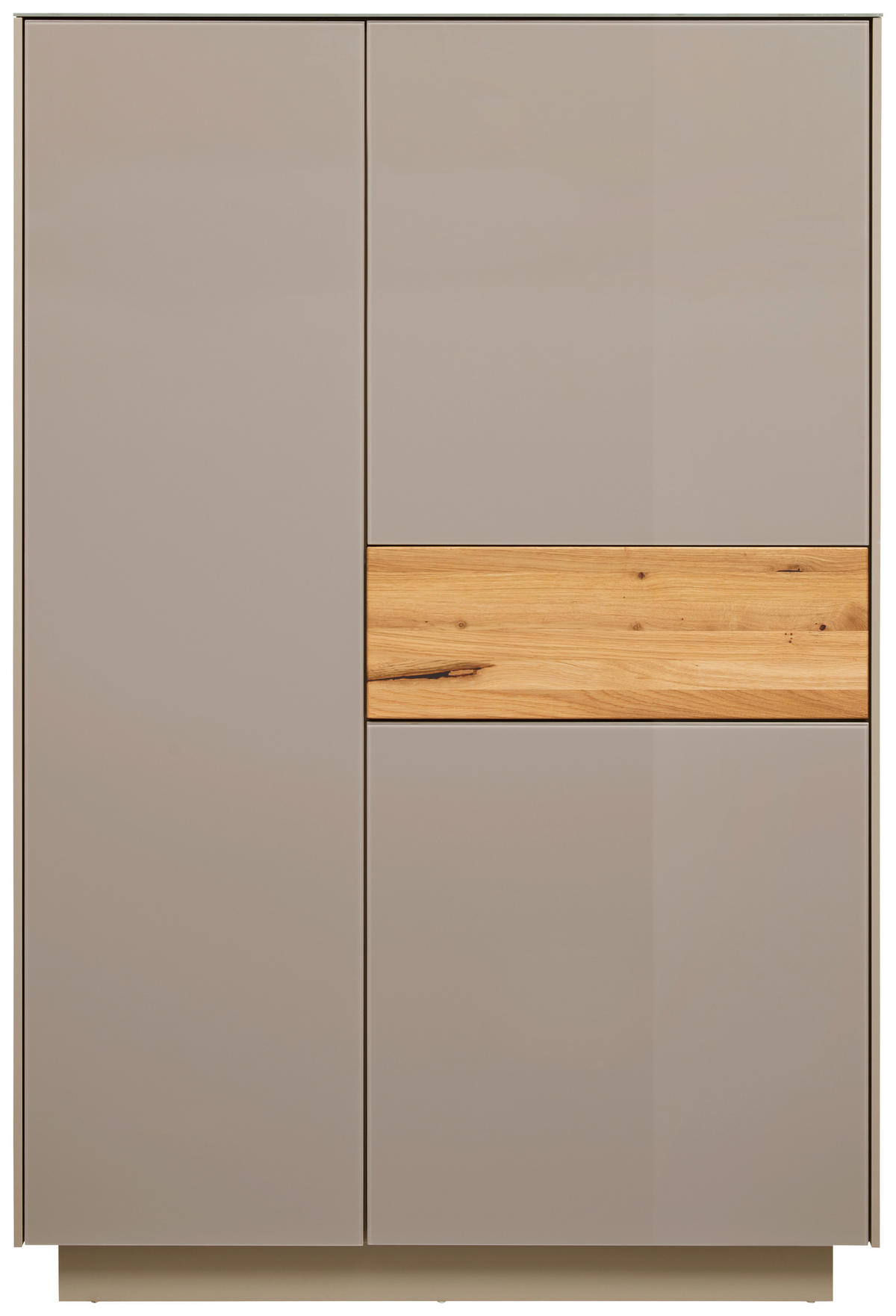 HIGHBOARD  in 101/150/42 cm  - Taupe/Eichefarben, Design, Glas/Holz (101/150/42cm) - Novel
