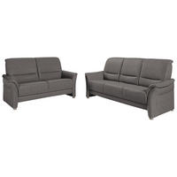 SITZGARNITUR  in Flachgewebe Dunkelbraun  - Dunkelbraun/Alufarben, KONVENTIONELL, Textil/Metall (198/172/96/93cm) - Beldomo Premium