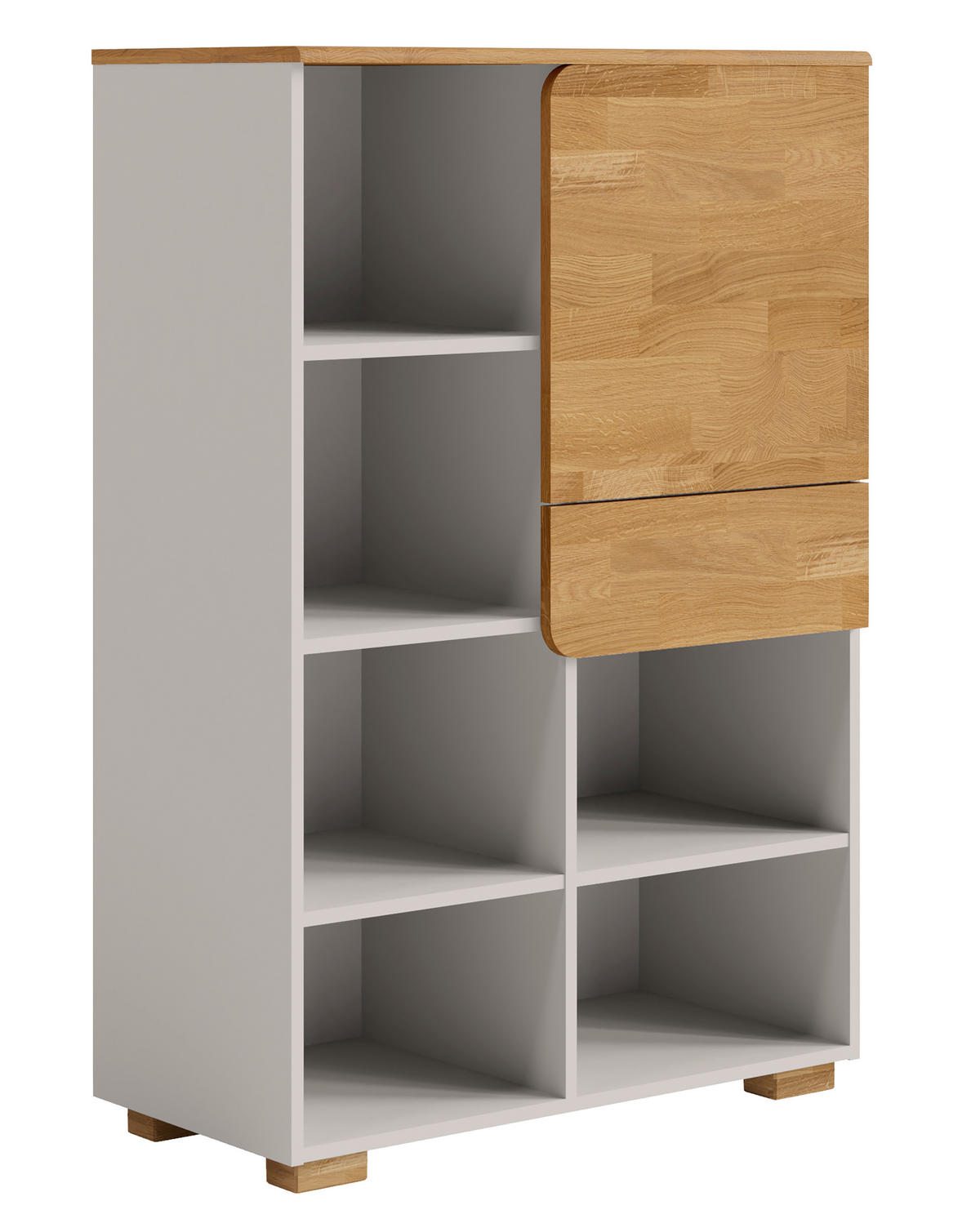 REGAL  85/126/42 cm Grau, Eichefarben  - Eichefarben/Grau, KONVENTIONELL, Holz/Holzwerkstoff (85/126/42cm) - Cantus