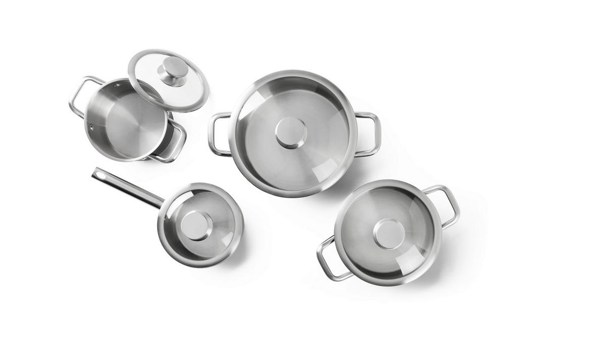 SET ŠERPI 4 dela  - prozirna/crna, Osnovno, staklo/metal - Homeware Profession.