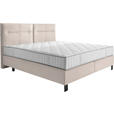 BOXSPRINGBETT 200/220 cm  in Ecru  - Ecru/Schwarz, KONVENTIONELL, Textil/Metall (200/220cm) - Esposa