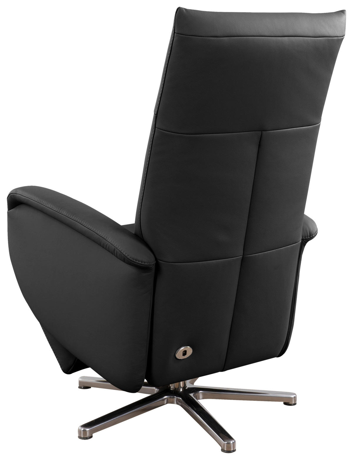 RELAXSESSEL  in Schwarz  - Chromfarben/Schwarz, KONVENTIONELL, Leder/Metall (75/112/82cm) - Sit & More