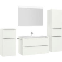 BADEZIMMER 5-teilig  in 191 cm  - Edelstahlfarben/Weiß, MODERN, Glas/Holzwerkstoff (191cm) - Nobilia