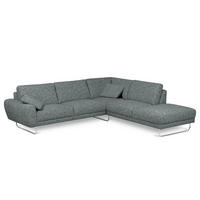 ECKSOFA 273/250 cm SPRING in Webstoff Anthrazit Zierkissen  273/250 cm  - Chromfarben/Anthrazit, Design, Textil/Metall (273/250cm) - Livetastic