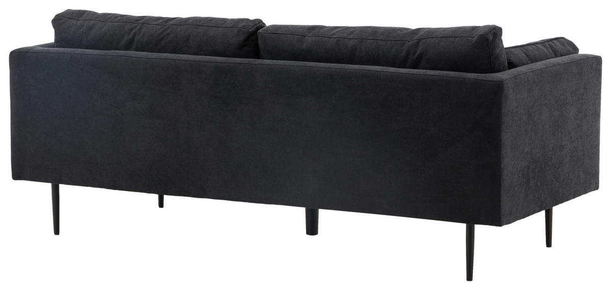 2-SITS SOFFA i metall, textil svart  - svart, Design, metall/textil (203/84/90cm) - Livetastic