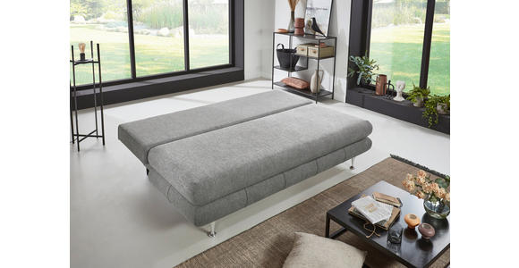 SCHLAFSOFA Webstoff Grau - Taupe/Edelstahlfarben, KONVENTIONELL, Kunststoff/Textil (190/93/92cm) - Carryhome