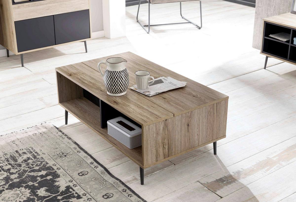 COUCHTISCH in Metall, Holzwerkstoff 100/58/39 cm  - Anthrazit/Schwarz, Design, Holzwerkstoff/Metall (100/58/39cm) - Livetastic