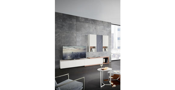WOHNWAND in Grau, Weiß, Eichefarben - Eichefarben/Weiß, Design, Holzwerkstoff (300/194/47cm) - Dieter Knoll