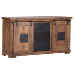 SIDEBOARD  in 160/85/45 cm  - Schwarz/Naturfarben, LIFESTYLE, Holz/Metall (160/85/45cm) - Landscape