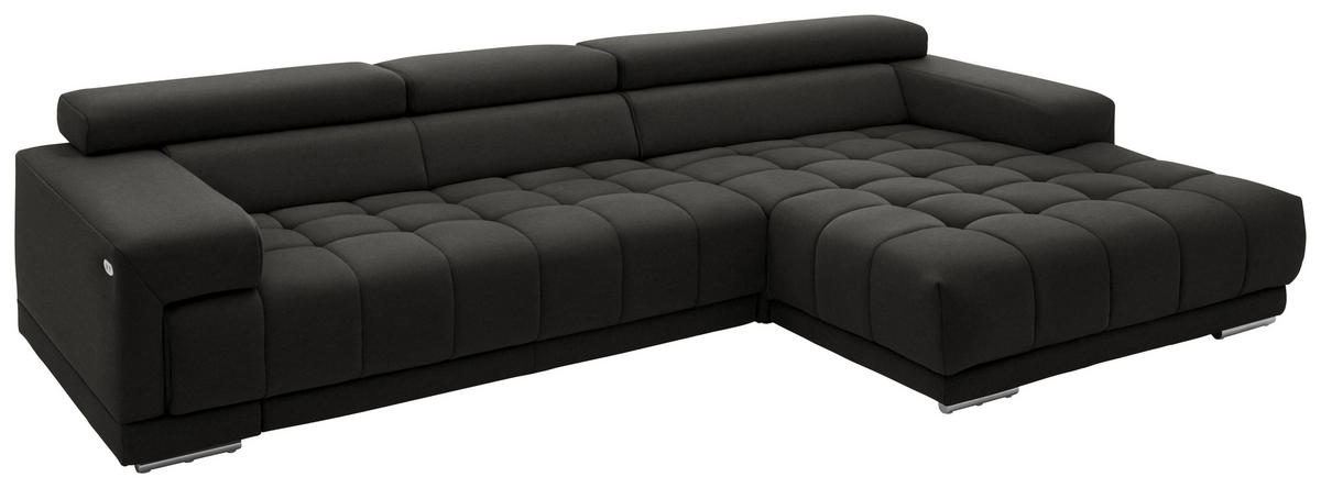 ECKSOFA Mikrofaser Grau  - Silberfarben/Grau, Design, Textil/Metall (335/190cm) - Beldomo Speed