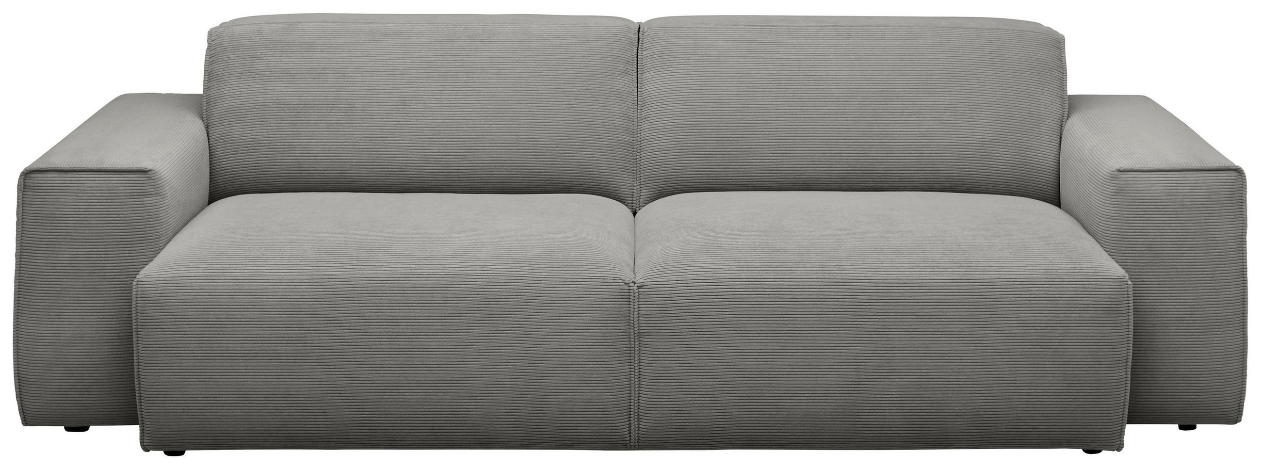 3-SITZER-SOFA Cord Grau  - Schwarz/Grau, Design, Kunststoff/Textil (236/71/101cm) - Pure Home Lifestyle