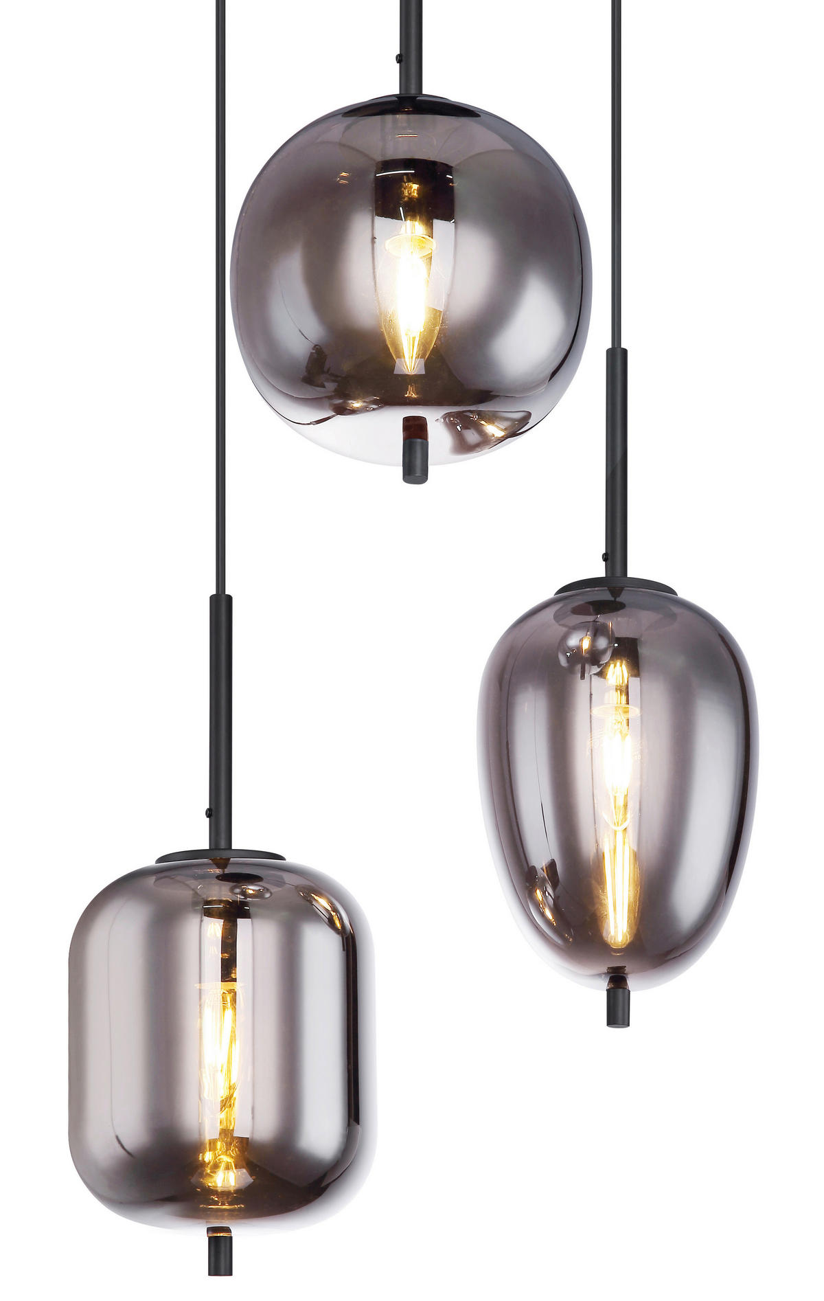 ZÁVĚSNÉ SVÍTIDLO, 46/120 cm  - černá, Design, kov/sklo (46/120cm) - Globo