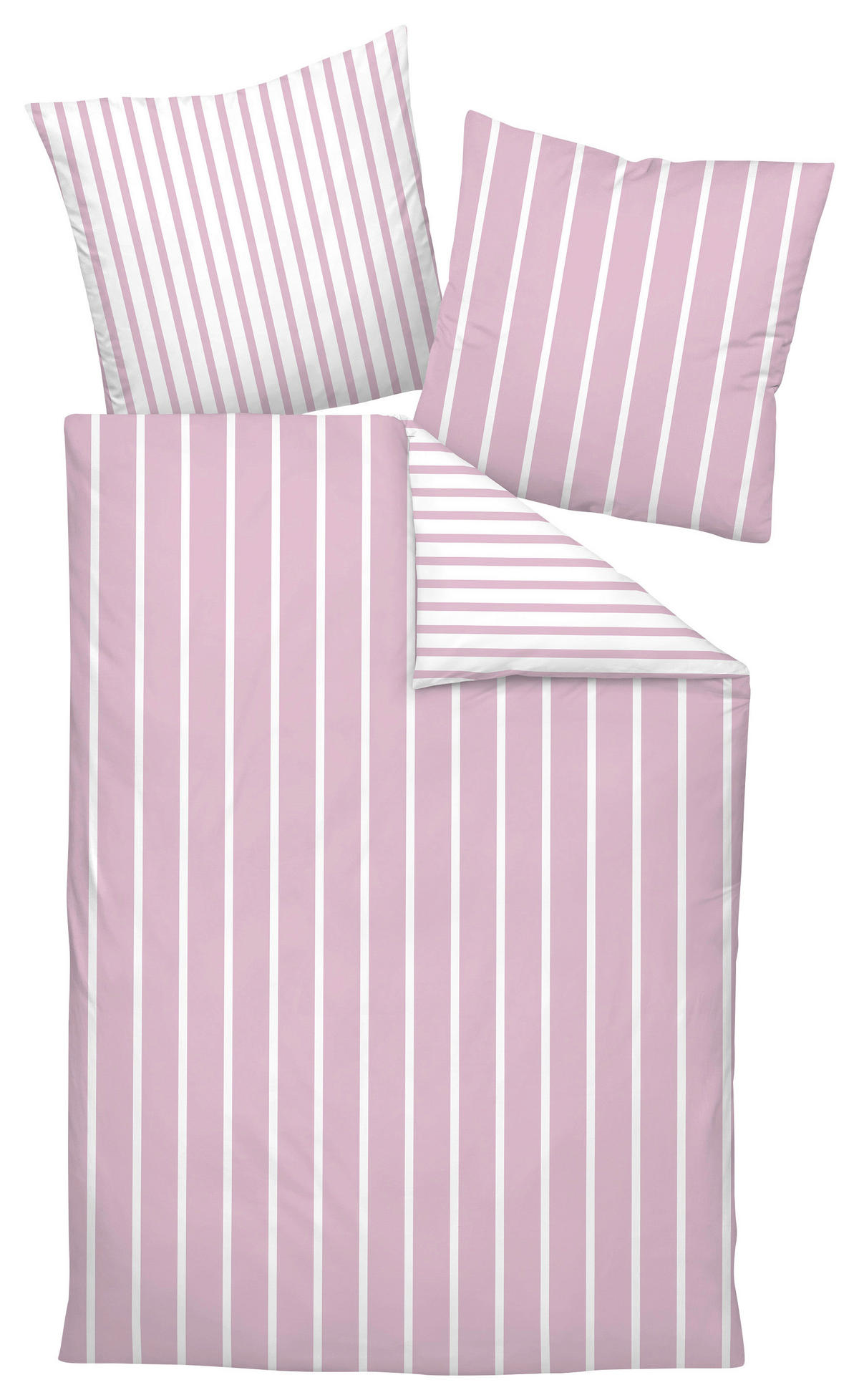 POVLEČENÍ, makosatén, bílá, světle růžová, 140/200 cm  - bílá/světle růžová, Basics, textil (140/200cm) - Janine