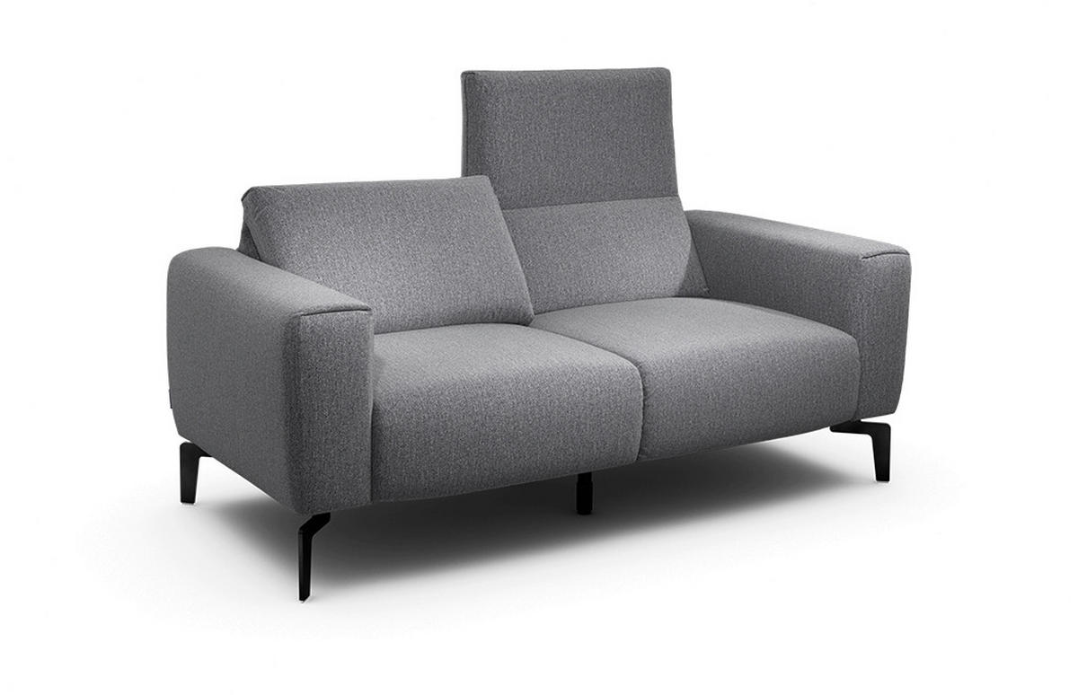 2-SITZER-SOFA Chenille Anthrazit  - Anthrazit/Schwarz, Design, Textil/Metall (180/86/86-94cm) - SENSOO