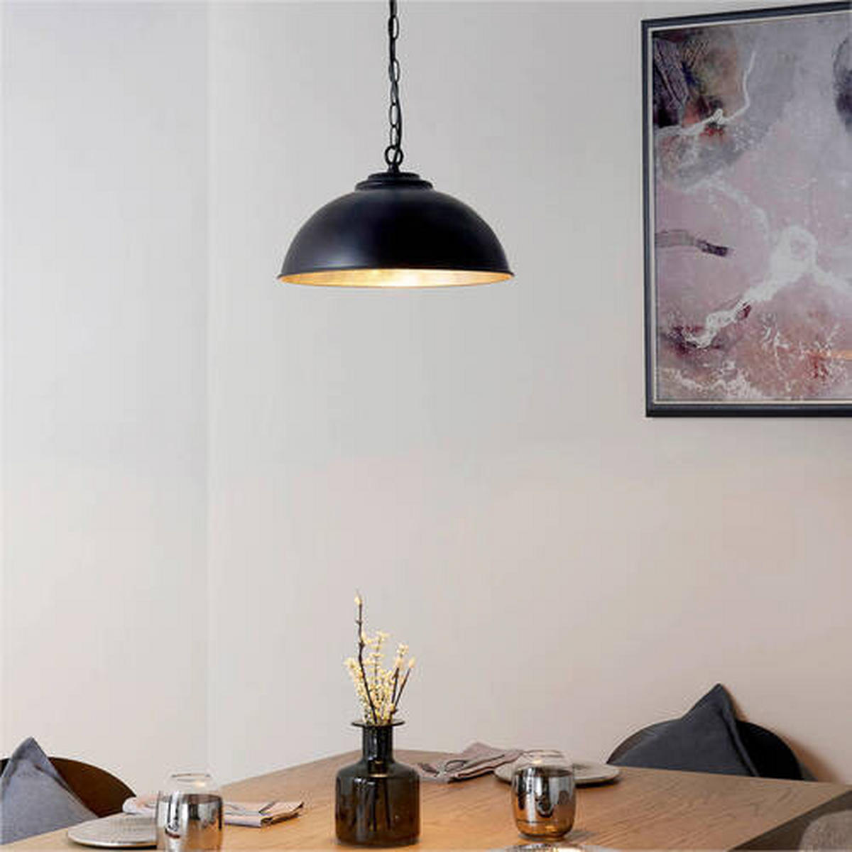 HÄNGELEUCHTE 34.5/85 cm  - Schwarz/Bronzefarben, Basics, Metall (34.5/85cm) - ENDON