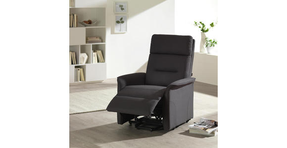 FERNSEHSESSEL in Textil Grau - Schwarz/Grau, KONVENTIONELL, Textil (76/106/82-158cm) - Cantus