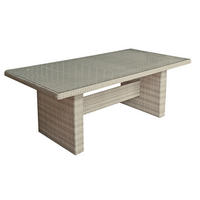 ZAHRADNÍ STŮL, kov, plast, sklo, 200/100/75 cm - šedá/čiré, Basics, kov/plast (200/100/75cm) - Gardenson