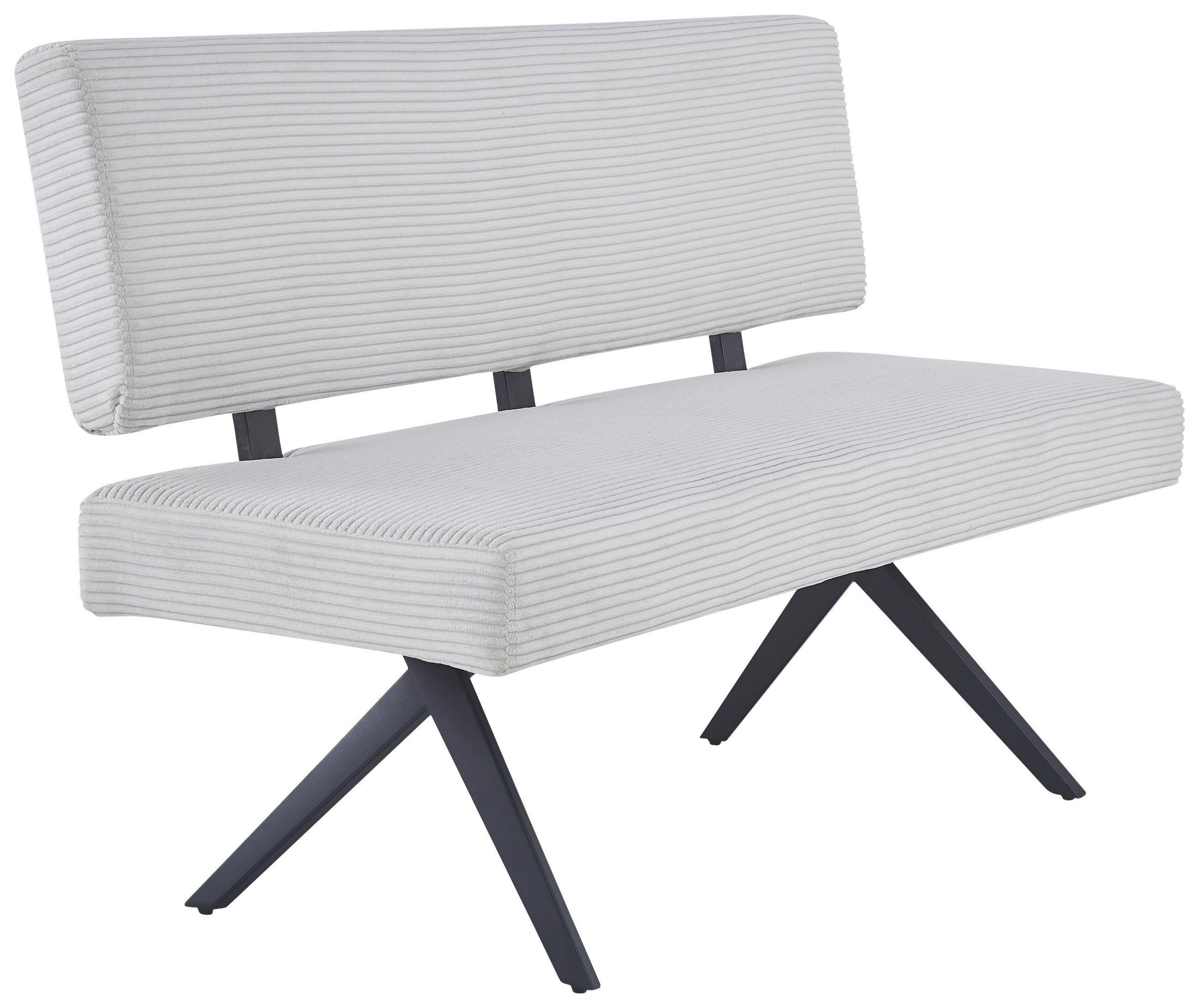 SITZBANK in Metall, Textil Beige  - Beige/Schwarz, KONVENTIONELL, Textil/Metall (140/90/62cm) - MID.YOU