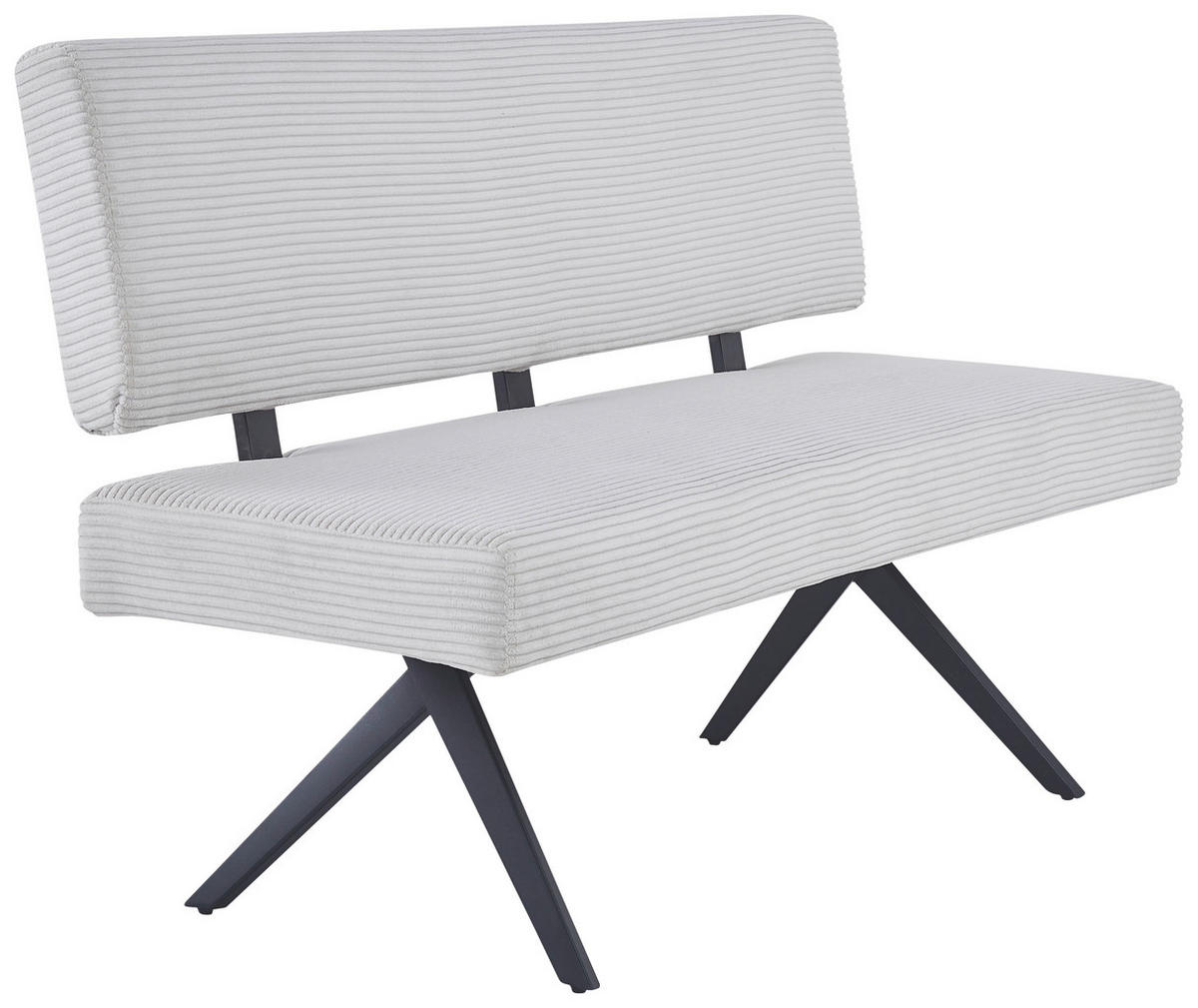 SITZBANK in Metall, Textil Beige  - Beige/Schwarz, KONVENTIONELL, Textil/Metall (140/90/62cm) - MID.YOU