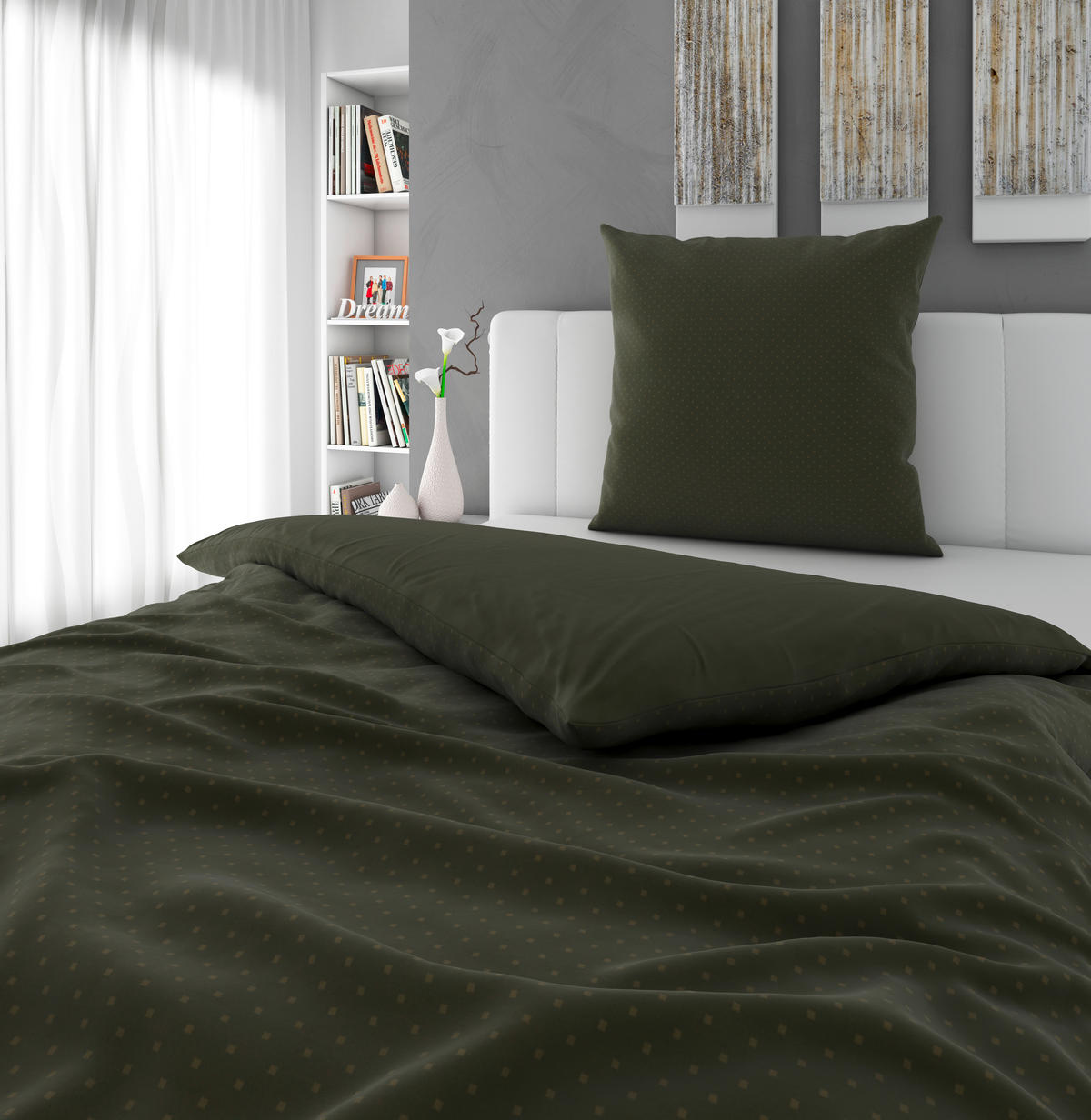 BETTWÄSCHE PUNTO Makosatin 135/200 cm  - Grün, Basics, Textil (135/200cm) - Novel
