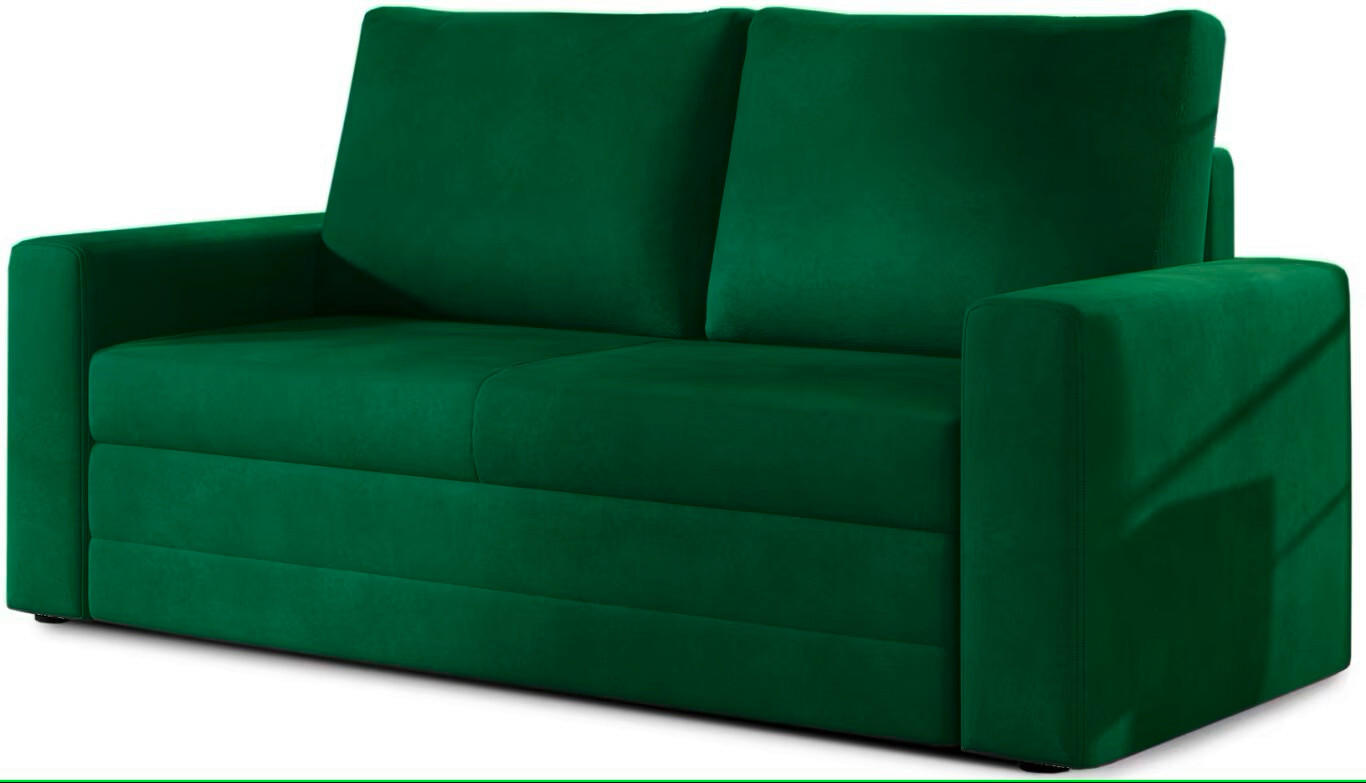 SCHLAFSOFA in Plüsch Grün  - Schwarz/Grün, Design, Kunststoff/Textil (150/90/90cm) - MID.YOU