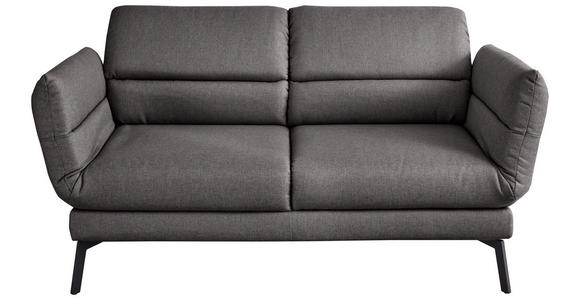 2-SITZER-SOFA Flachgewebe Dunkelbraun  - Dunkelbraun/Schwarz, Design, Textil/Metall (178-226/83-113/96-177cm) - Dieter Knoll