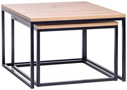 SADA KONFERENČNÍCH STOLKŮ, dřevo, 60-70/40-46/60-70 cm - černá, Romantický / Rustikální, dřevo (60-70/40-46/60-70cm) - Carryhome