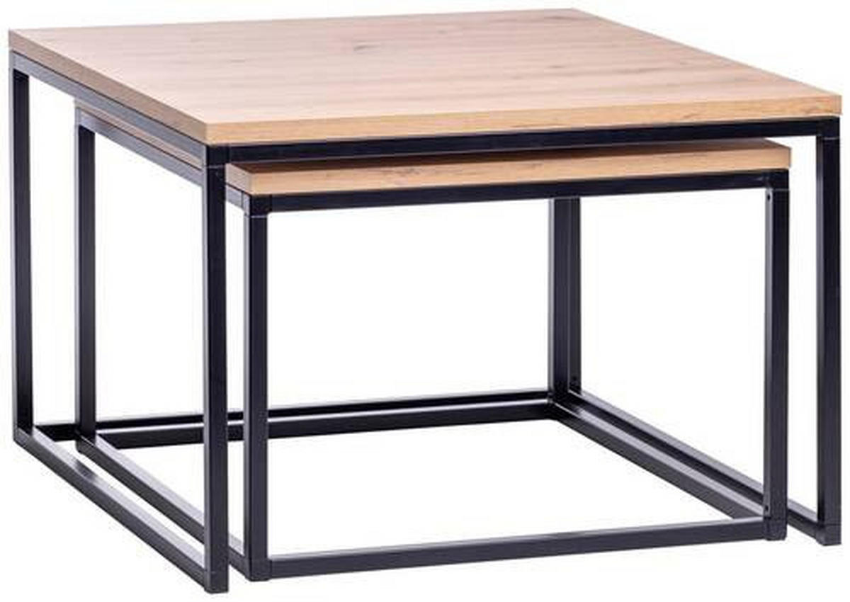 SADA KONFERENČNÍCH STOLKŮ, dřevo, 60-70/40-46/60-70 cm - černá, Romantický / Rustikální, dřevo (60-70/40-46/60-70cm) - Carryhome