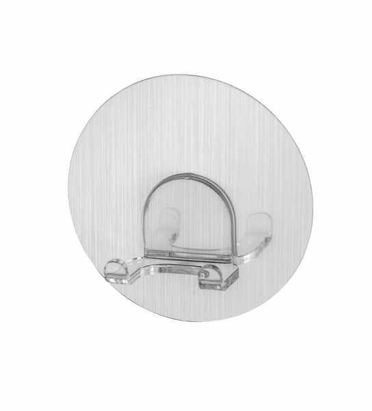 Cârlig Pentru Perete in culoare crom, transparent  - culoare crom/transparent, Basics, plastic (8/8/3,2cm) - Wenko