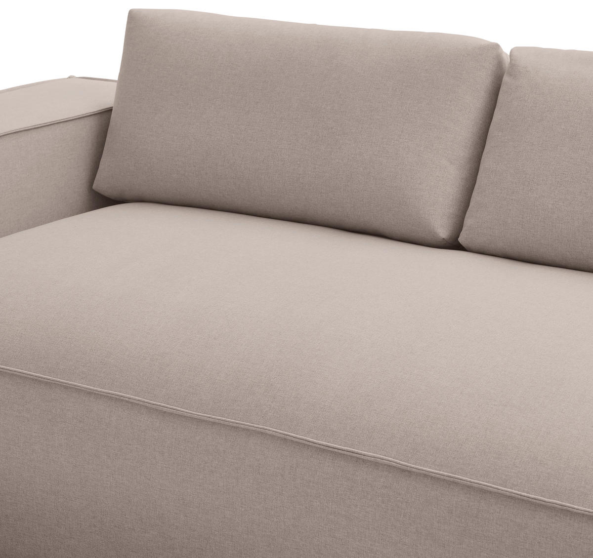 ECKSOFA Taupe Webstoff  - Taupe/Schwarz, Trend, Holz/Textil (280/260cm) - Livetastic