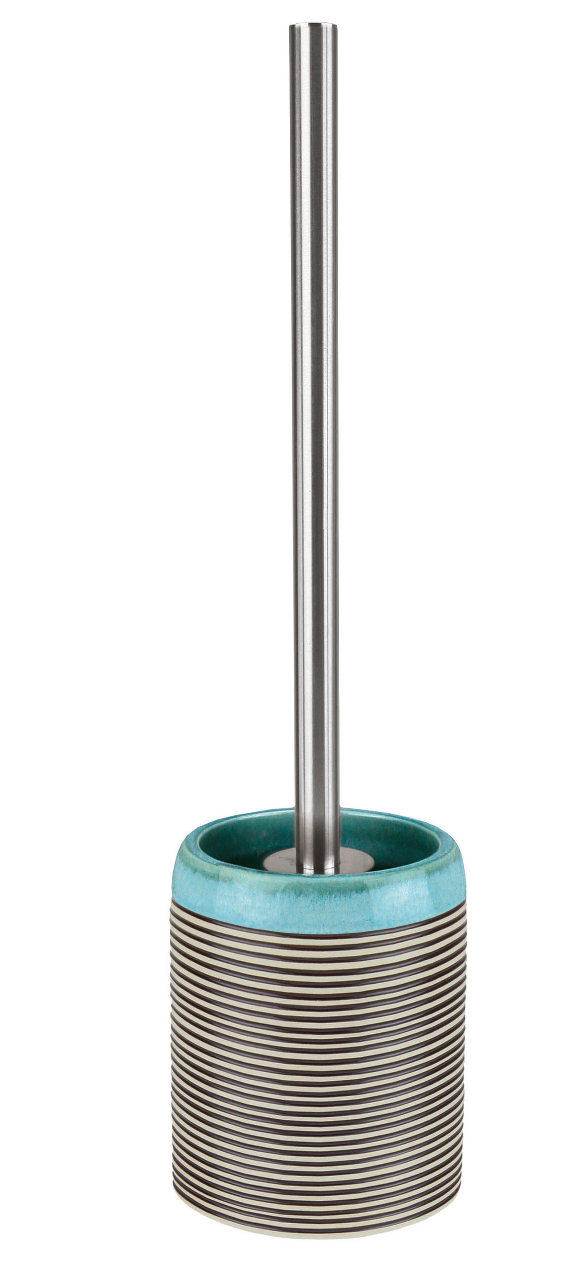 WC-BÜRSTENGARNITUR - Türkis/Beige, Design, Keramik (11/32cm) - Kleine Wolke