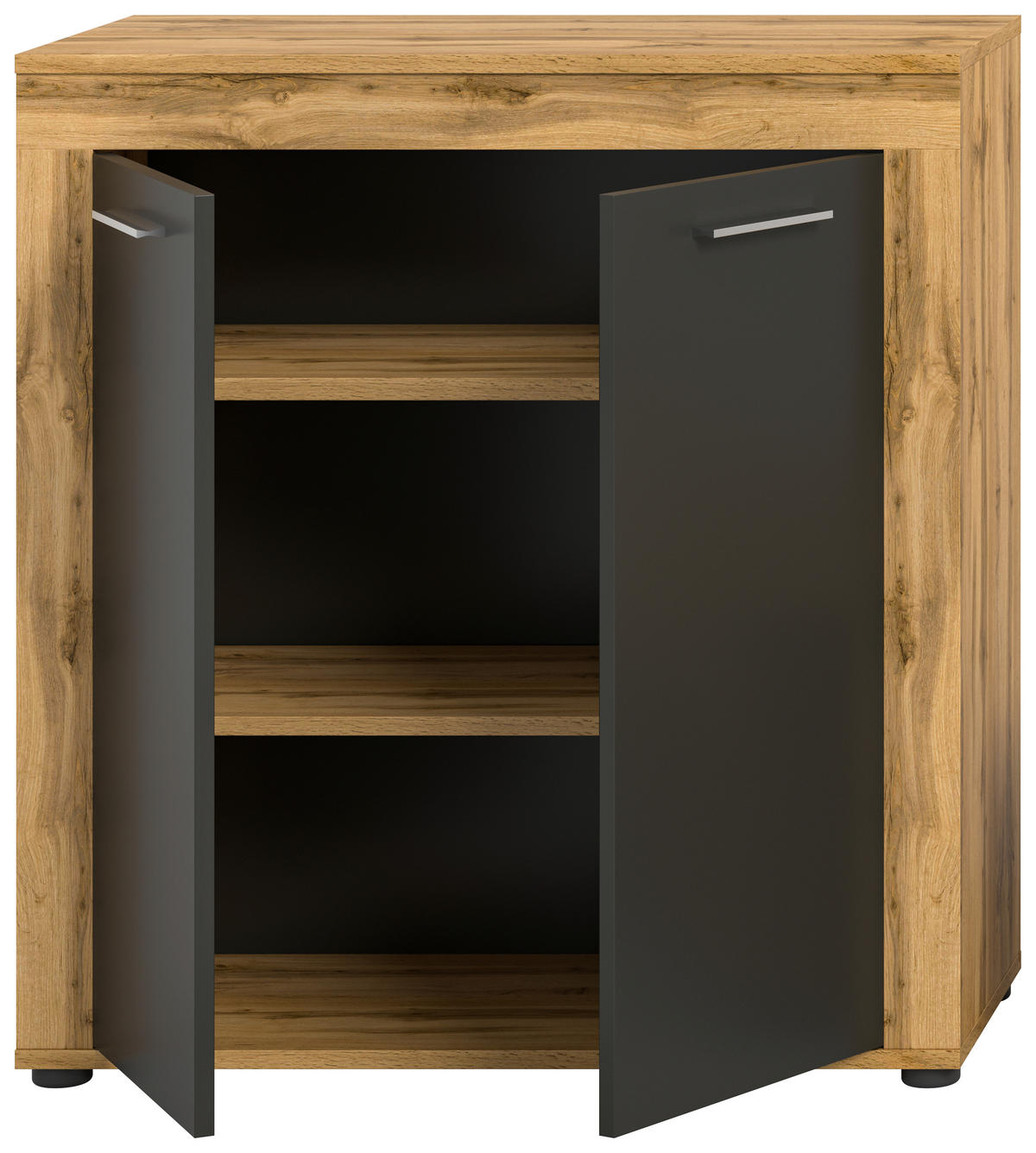 HIGHBOARD Jam  in 80/88/35 cm  - Silberfarben/Eiche Wotan, Design, Holzwerkstoff/Kunststoff (80/88/35cm) - MID.YOU