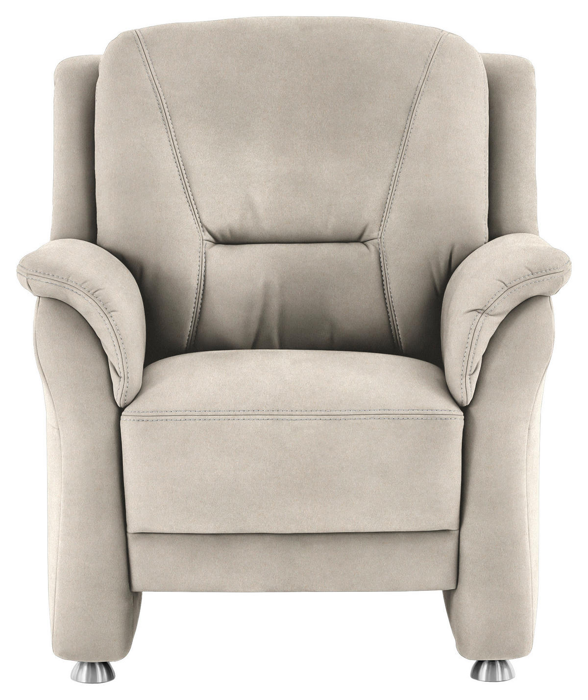 SESSEL in Mikrofaser Creme  - Beige/Creme, Konventionell, Textil/Metall (90/100/89cm) - Beldomo Comfort