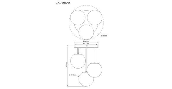 HÄNGELEUCHTE 34,5/41,5 cm  - Schwarz, Trend, Glas/Metall (34,5/41,5cm) - Novel